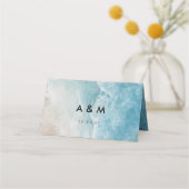 夏のビーチ目的地ウェディング折り畳み座席表 プレイスカード (裏面)