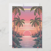 夏のビーチ素朴の水の色をテーマ結婚にした 招待状 (裏面)