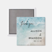 夏のビーチ結婚式パーティーありがとう マグネット (正面/裏面)