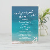 夏のビーチ結婚式ヒトデのリハーサルディナー 招待状 (スタンド正面)