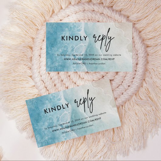 夏のビーチ結婚式応答RSVPエンクロージャカード エンクロージャーカード