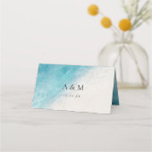 夏のビーチ結婚式折り畳み座席表 プレイスカード (裏面)