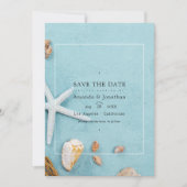 夏のビーチ結婚式日付の保存 セーブザデート (正面)