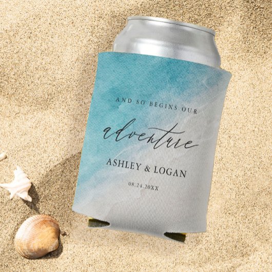 夏のビーチ結婚式 缶クーラー