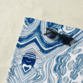 夏のビーチ航海の波の水色の青い渦巻き ビーチタオル (インサイチュ)