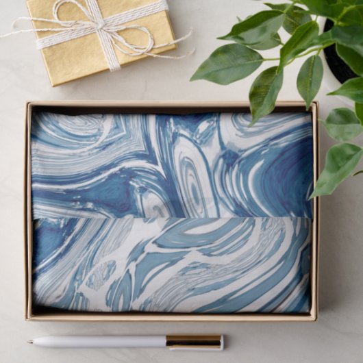 夏のビーチ航海の波の水色の青い渦巻き 薄葉紙 (ギフト)