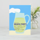 夏のビーチ誕生日パーティーの招待状 招待状 (スタンド正面)