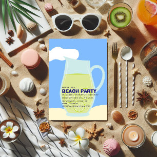 夏のビーチ誕生日パーティーへの招待 招待状