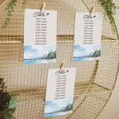 夏のビーチ ウォーターカラー結婚式 テーブル席札 招待状