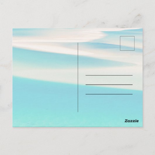 夏のビーチ オーシャン シーン 青い感謝 ポストカード (裏面)