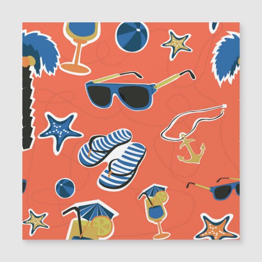 夏のビーチ:リラックスのシームレスなパターン。 (正面)