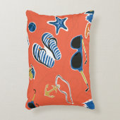 夏のビーチ:リラックスのシームレスなパターン。 アクセントクッション (正面(垂直))