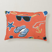 夏のビーチ:リラックスのシームレスなパターン。 アクセントクッション (裏面)