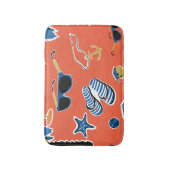 夏のビーチ:リラックスのシームレスなパターン。 バスマット (正面縦)