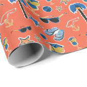 夏のビーチ:リラックスのシームレスなパターン。 ラッピングペーパー (ロールコーナー)