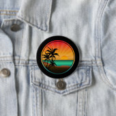 夏のビーチ 自然 缶バッジ (インサイチュ)