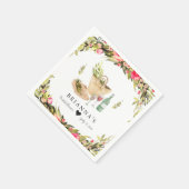 夏のピクニック 水彩花卉 スタンダードカクテルナプキン (角)