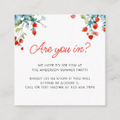 夏のピクニック 赤白青 ファミリーリユニオン エンクロージャーカード (正面)