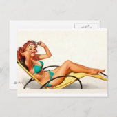 夏のピンアップ ポストカード (正面/裏面)