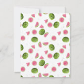 夏のピンクとグリーンのスイカ柄 ノートカード (裏面)