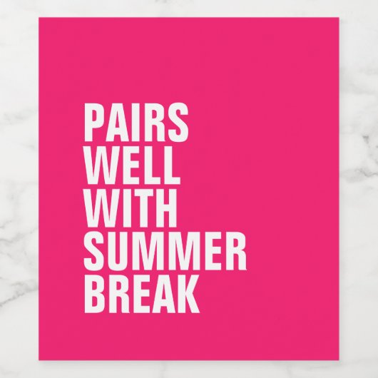 夏のピンクと相性が良おもしろいい ワインラベル (シングルラベル)