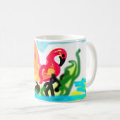 夏のピンクのフラミンゴ可愛い コーヒーマグカップ (正面右)