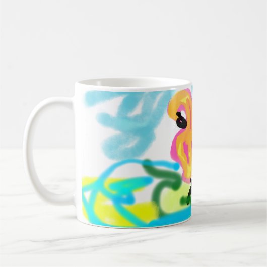 夏のピンクのフラミンゴ可愛い コーヒーマグカップ (左)