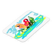 夏のピンクのフラミンゴ可愛い マグネット (左側)