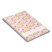 夏のピンクの水色のフローラカスタムウェディング ノートブック (右側)