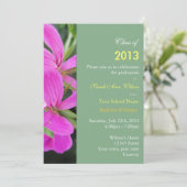 夏のピンクの花花花花卒業式パーティー 招待状 (スタンド正面)