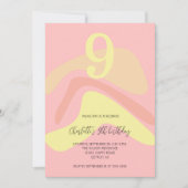 夏のピンクイエロークリーム カスタマイズ可能 招待状 (正面)