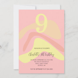 夏のピンクイエロークリーム カスタマイズ可能 招待状