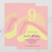 夏のピンクイエロークリーム カスタマイズ可能 招待状 (正面/裏面)