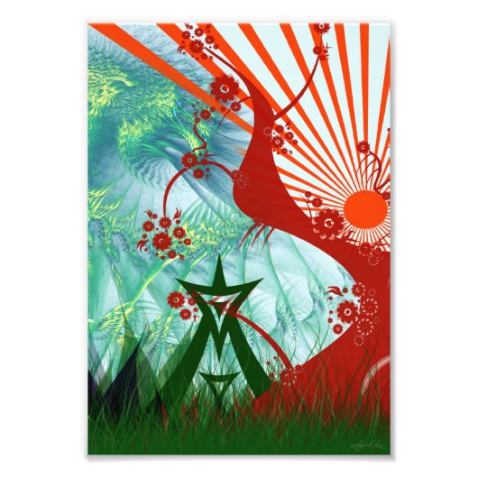 夏のフェスティバルアートプリント写真 フォトプリント            (正面)