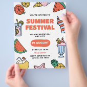 夏のフェスティバルパーティー、子供のフェスティバル夏のパーティー チラシ (手)