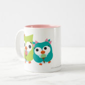 夏のフクロウ ツートーンマグカップ (正面左)
