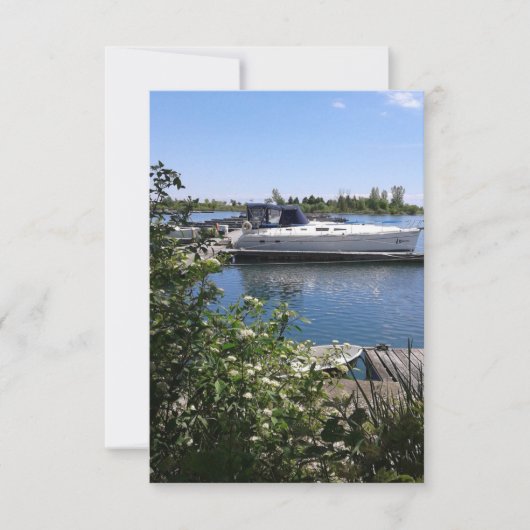 夏のフラットカードでオンタリオ湖にボート (正面)