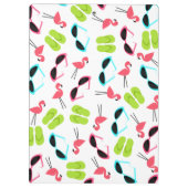 夏のフラミンゴパターンクリップボード クリップボード (裏面)