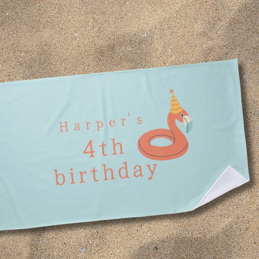 夏のフラミンゴフロート 子供の誕生日プールパーティー ビーチタオル
