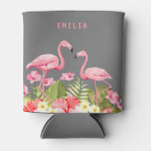 夏のフラミンゴフローラサーモンピンクの名前トロピカル 缶クーラー (正面)