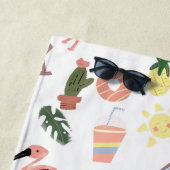 夏のフラミンゴ手描きドードル ビーチタオル (インサイチュ)