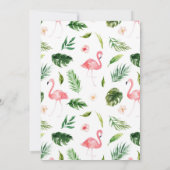 夏のフラミンゴ熱帯ブライダルシャワーの招待状 招待状 (裏面)