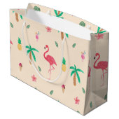 夏のフラミンゴ ラージペーパーバッグ (裏面アングル)