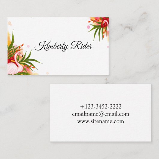 夏のフラミンゴ 名刺 (正面/裏面)