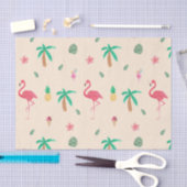 夏のフラミンゴ 薄葉紙 (クラフト)
