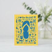 夏のフリップフロップパターン ポストカード (スタンド正面)