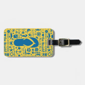 夏のフリップフロップパターン ラゲッジタグ (正面横)