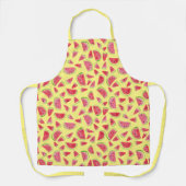 夏のフルーツおもしろいスイカ水の色カラフル エプロン (正面)