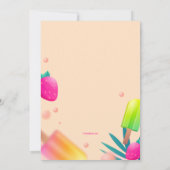 夏のフルーツとアイスポップ 招待状 (裏面)