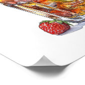 夏のフルーツカクテルアート ポスター (角)